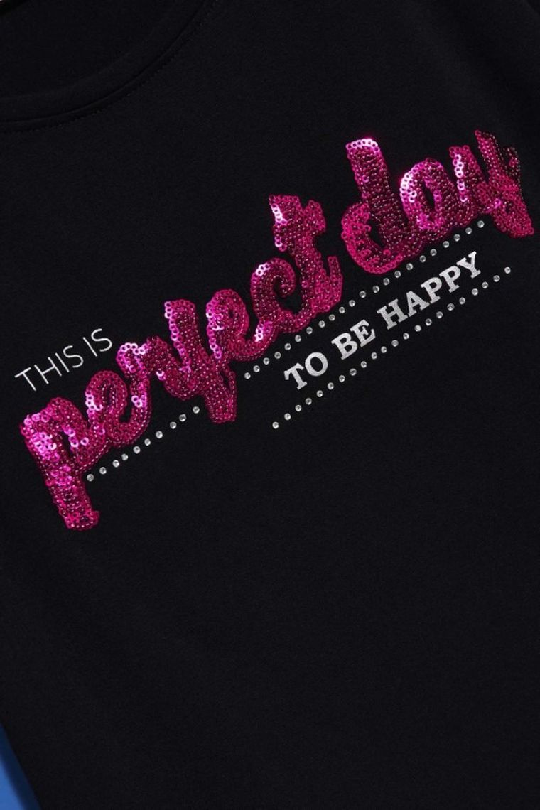 T-shirt damski, czarny, Moodo