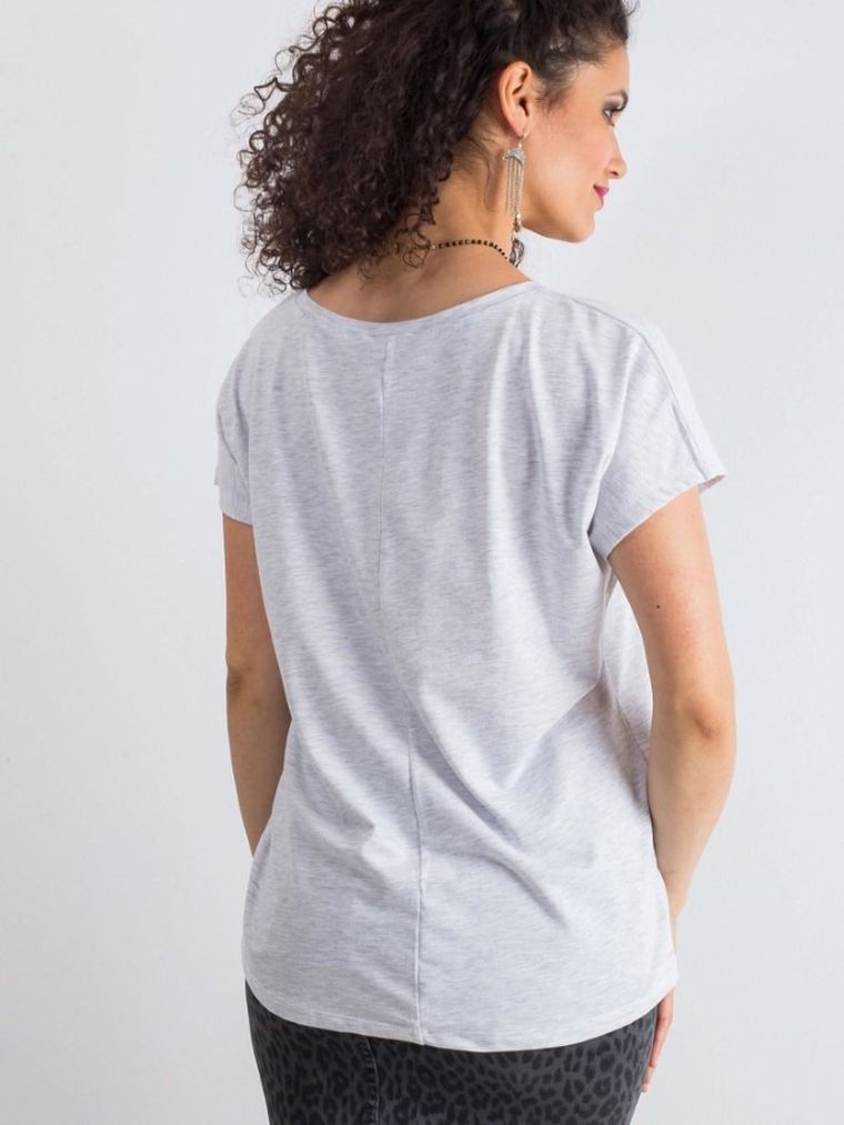 T-shirt damski, szary, Basic Feel Good