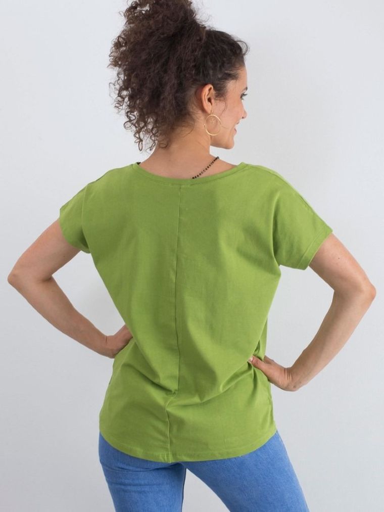 T-shirt damski, zielony, Basic Feel Good