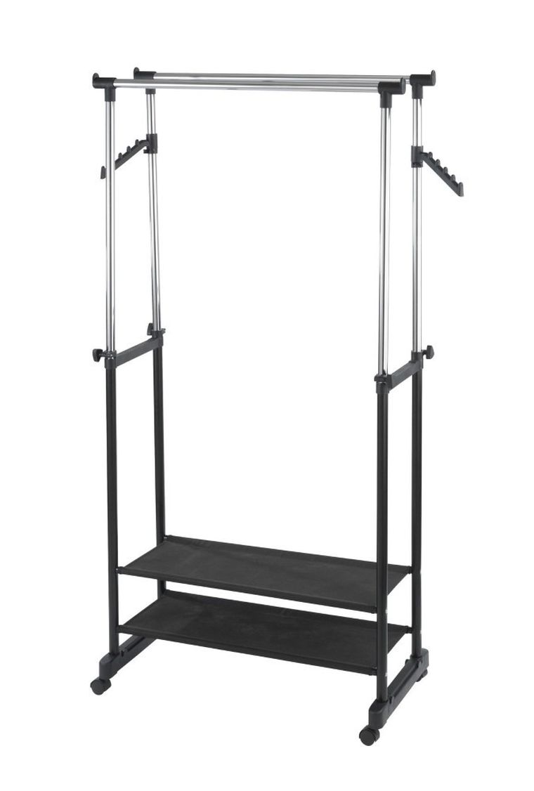 Teleskopowy wieszak na ubrania, szafa na kółkach