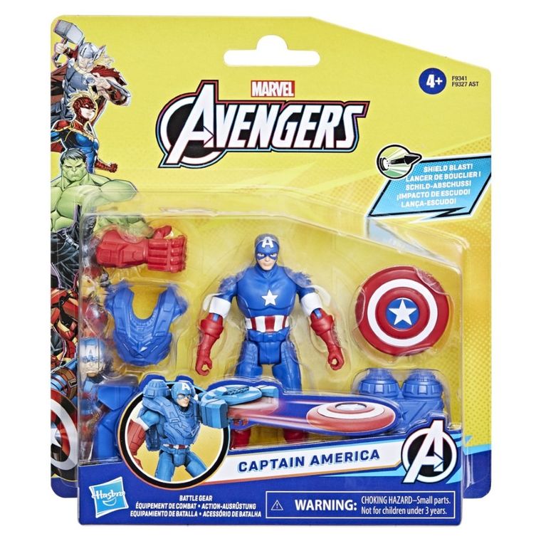 The Avengers, Battle Gear, Kapitan Ameryka, figurka, 10 cm