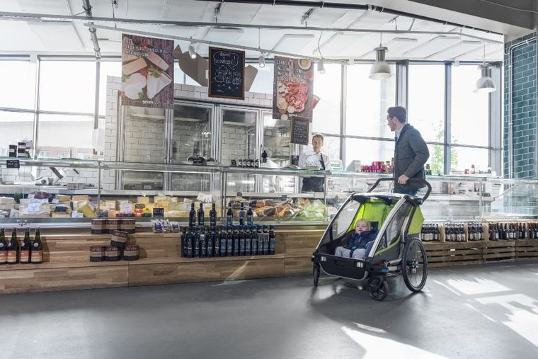 Thule, Chariot Cab 2, przyczepka rowerowa dla dzieci, oliwkowy/szary