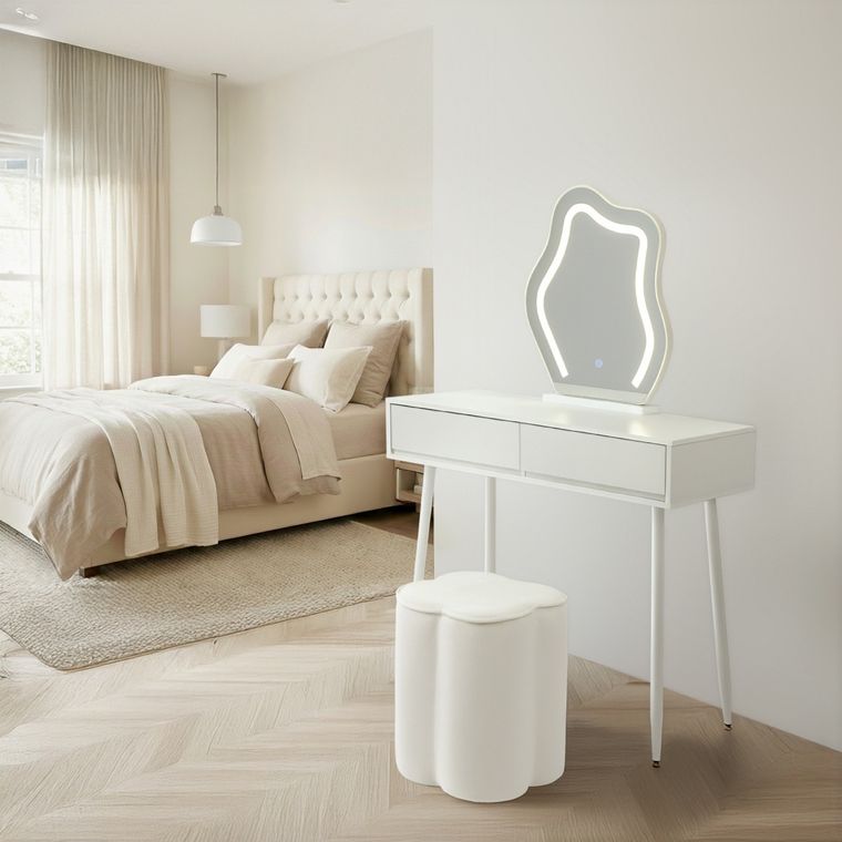 Toaletka kosmetyczna w stylu francuskim, blat 80 cm, biały