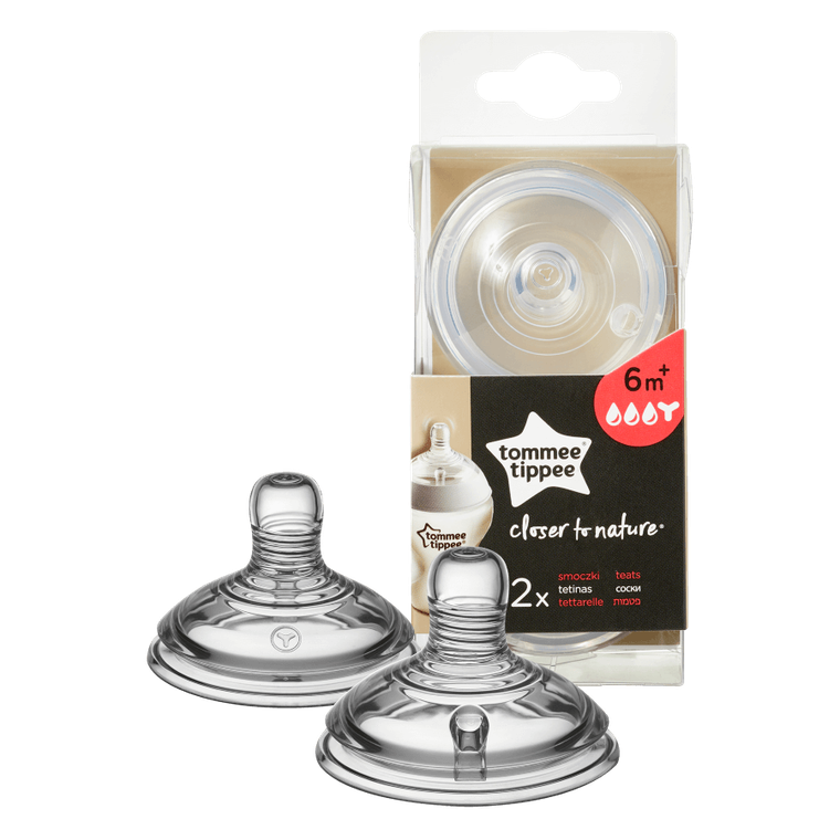 Tommee Tippee, silikonowy smoczek na butelkę, 6m+, 2 szt.