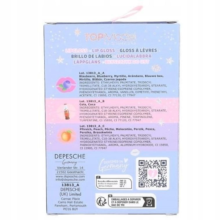 Top Model, błyszczyki w pudełku, 3 szt.