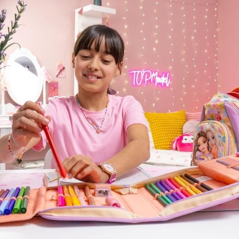 Top Model, Girl Power, piórnik rozkładany, pojedynczy, z wyposażeniem