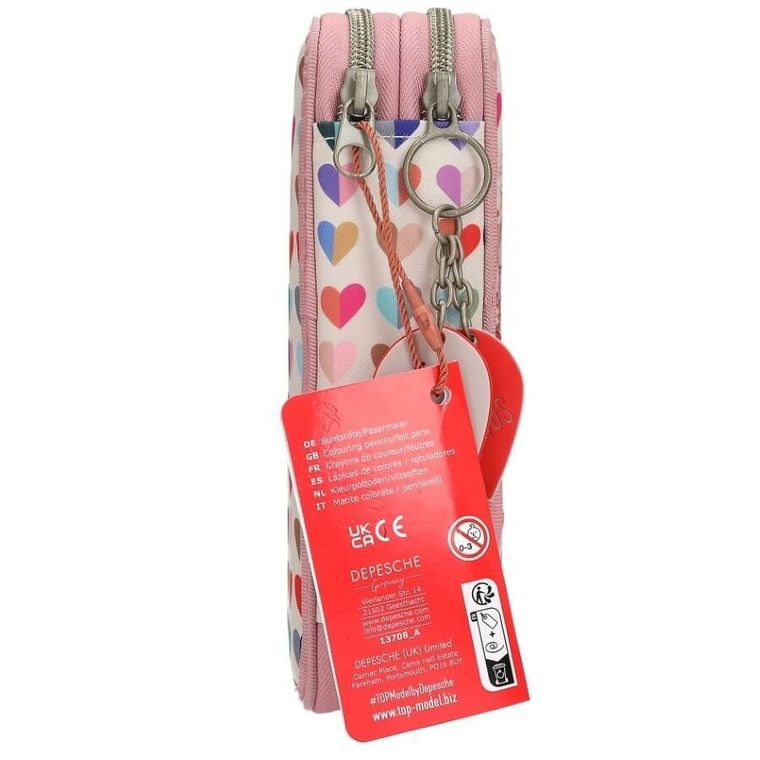 Top Model, piórnik rozkładany, podwójny, z wyposażeniem