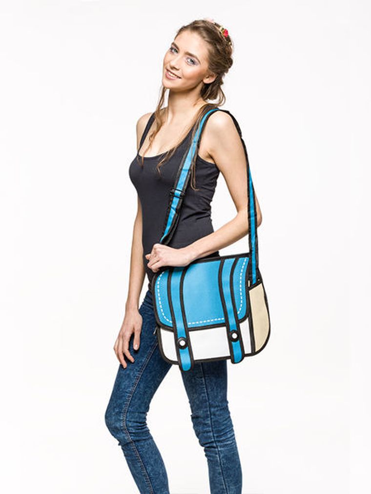 Torba 3D jak z kreskówki, niebieska