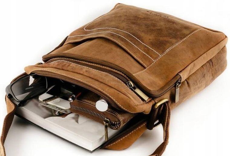 Torba listonoszka, brązowa, skórzana, Always Wild