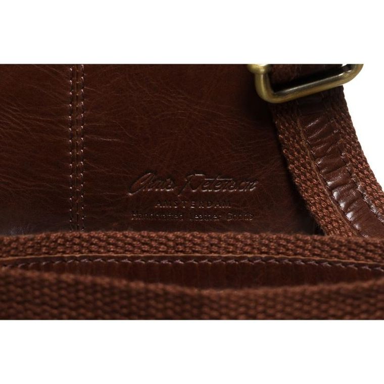 Torba listonoszka, brązowa, skórzana, Peterson