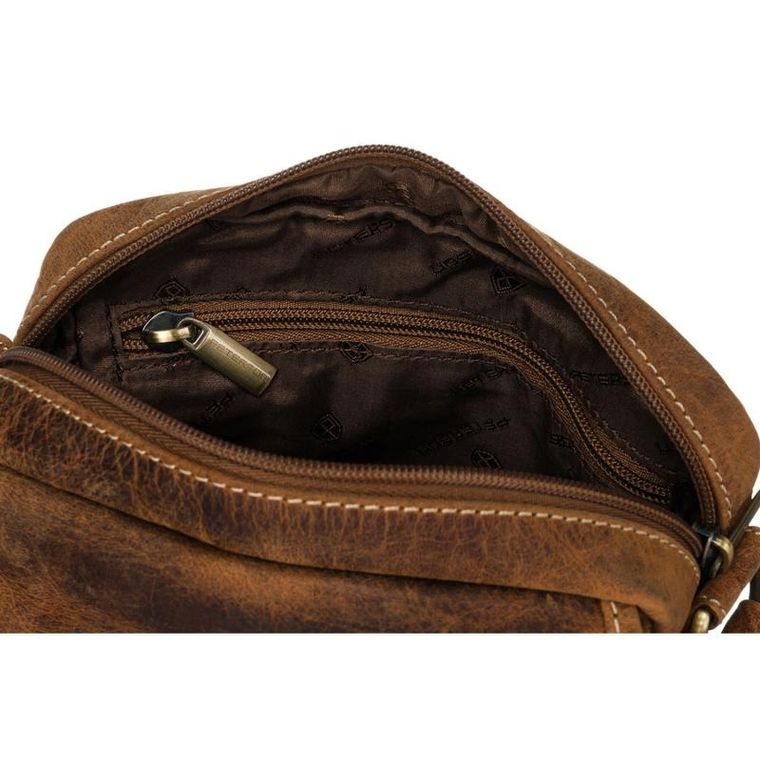 Torba listonoszka, brązowa, skórzana, Peterson