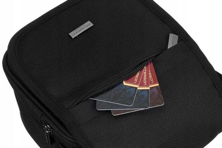 Torba listonoszka, czarna, materiałowa, Peterson