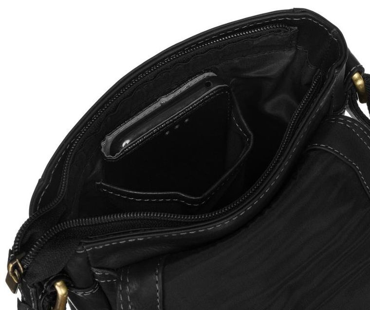 Torba listonoszka, czarna, skórzana, Peterson