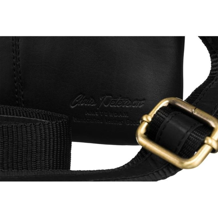 Torba listonoszka, czarna, skórzana, Peterson