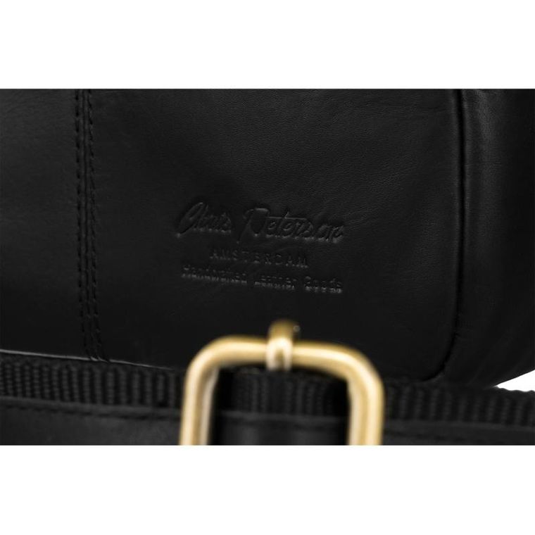 Torba listonoszka, czarna, skórzana, Peterson
