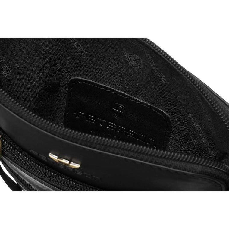 Torba listonoszka, czarna, skórzana, Peterson