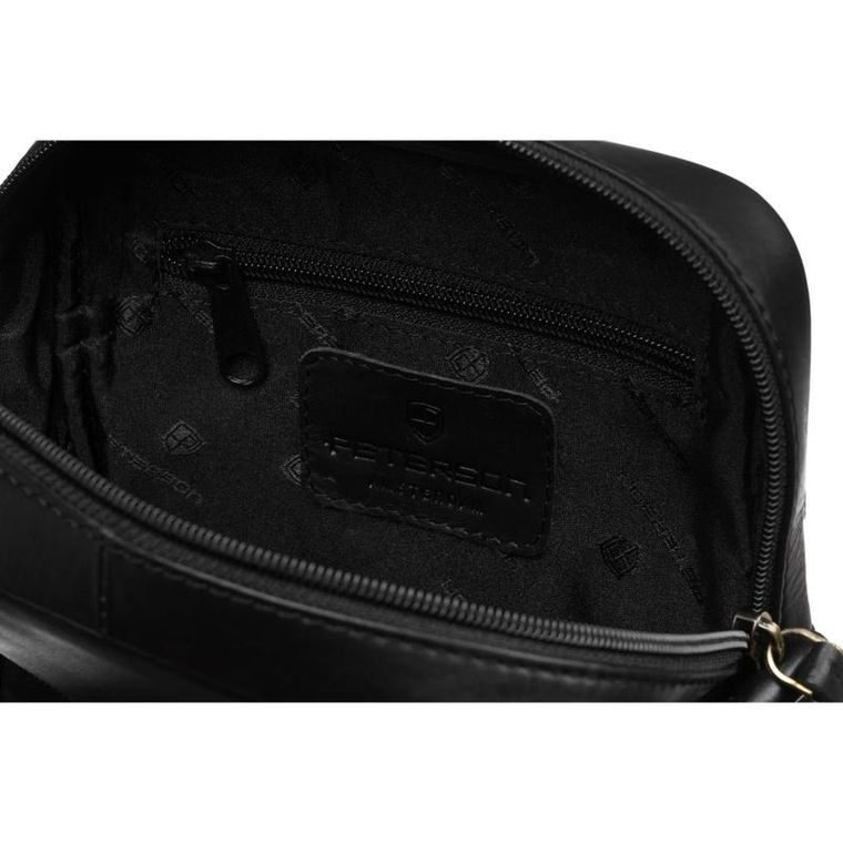 Torba listonoszka, czarna, skórzana, Peterson