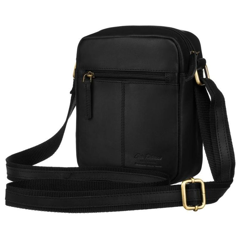 Torba listonoszka, czarna, skórzana, Peterson