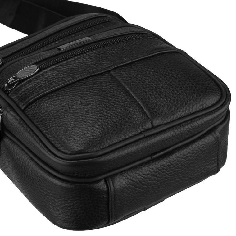 Torba listonoszka, czarna, skórzana, Rovicky