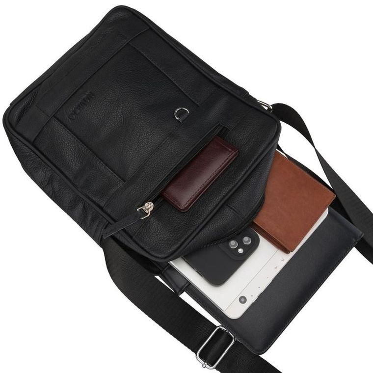 Torba listonoszka, skórzana, czarna, Rovicky