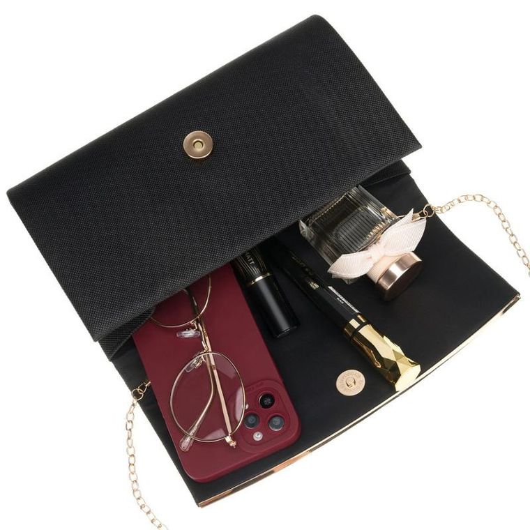 Torebka kopertówka, czarna, Rovicky