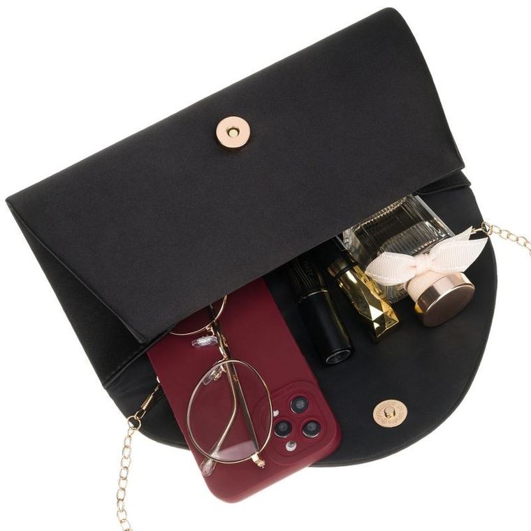 Torebka kopertówka, czarna, Rovicky