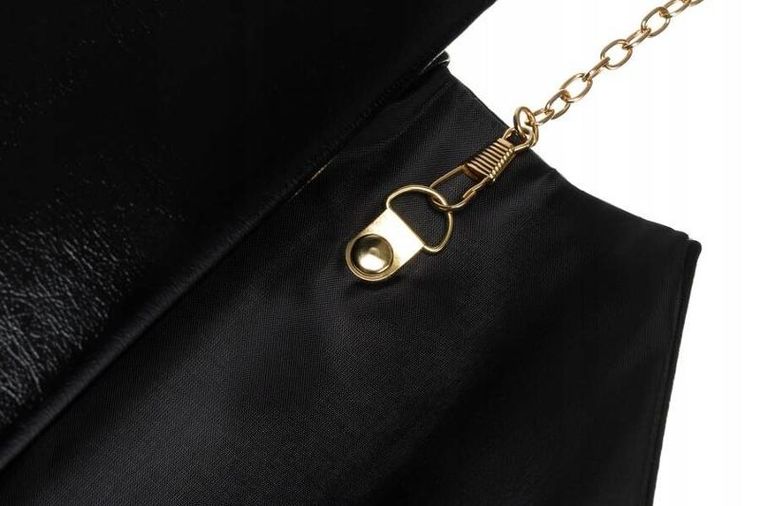 Torebka kopertówka, czarna, skóra ekologiczna, Rovicky