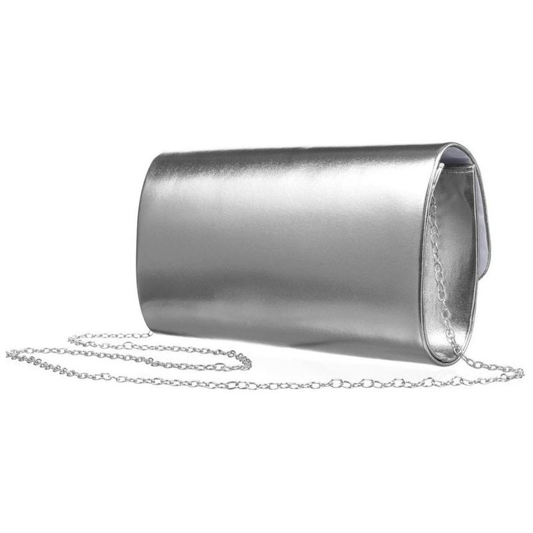 Torebka kopertówka, srebrna, skóra ekologiczna, Rovicky