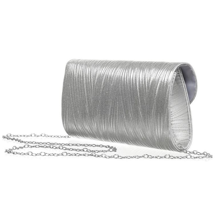 Torebka kopertówka, srebrna, skóra ekologiczna, Rovicky