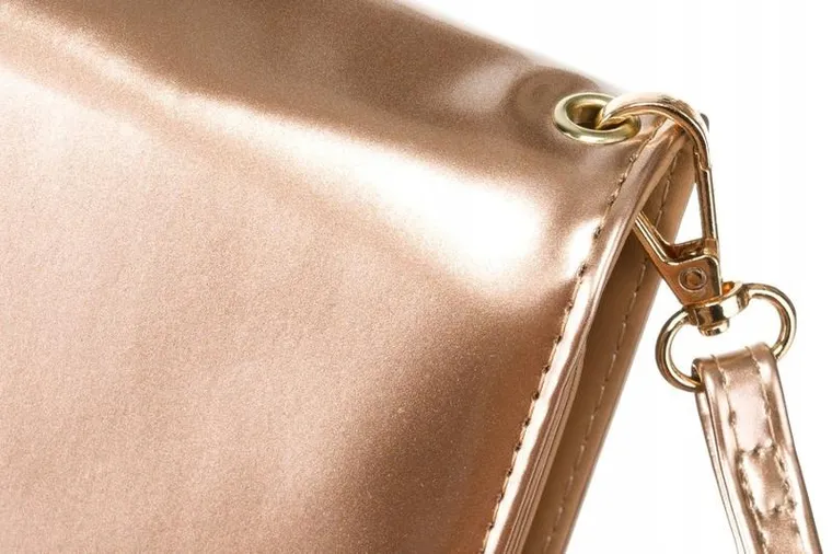 Torebka kopertówka, złota, skóra ekologiczna, Rovicky