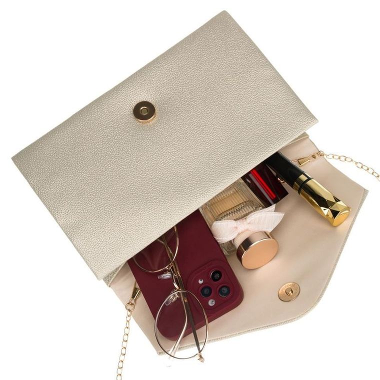 Torebka kopertówka, złota, skóra ekologiczna, Rovicky