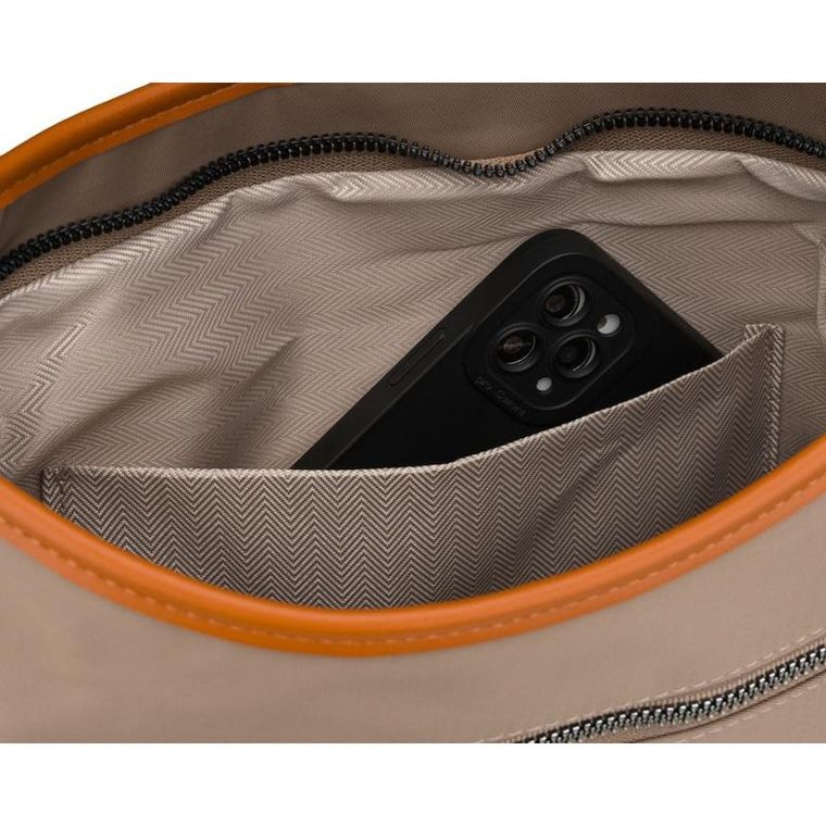 Torebka listonoszka, beżowa, skóra ekologiczna, Peterson