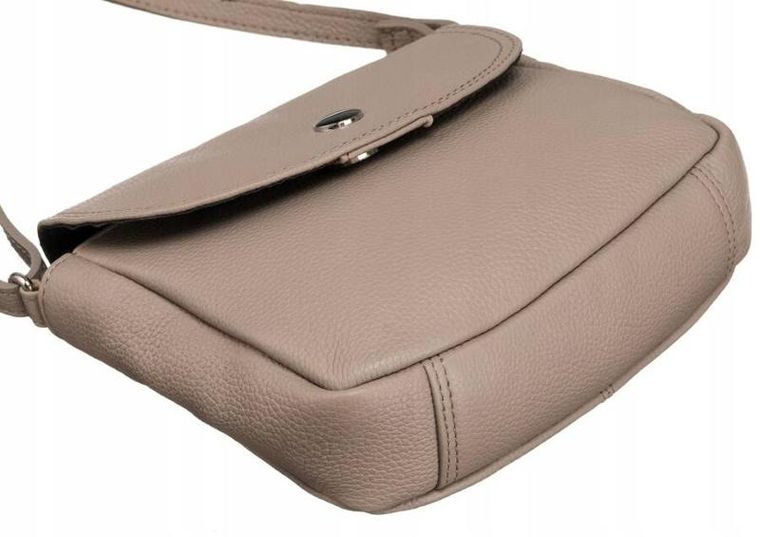 Torebka listonoszka, beżowa, skórzana, Peterson