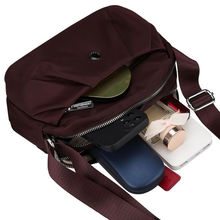 Torebka listonoszka, bordowa, Peterson