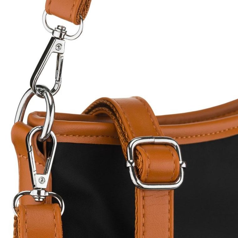 Torebka listonoszka, czarna, skóra ekologiczna, Peterson