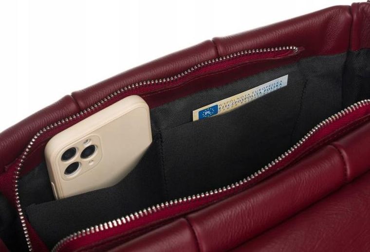 Torebka listonoszka, czerwona, skórzana, Rovicky