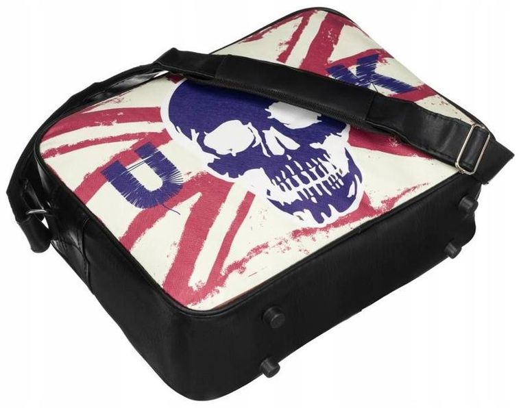 Torebka listonoszka, sportowa, czarna, skóra ekologiczna, Loren