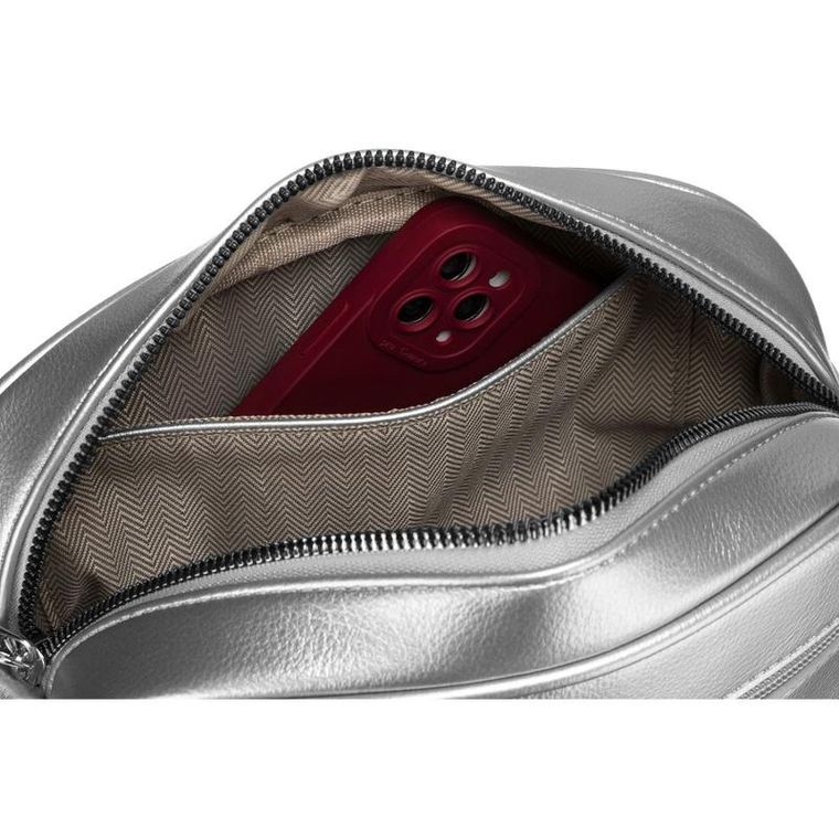 Torebka listonoszka, srebrna, Peterson