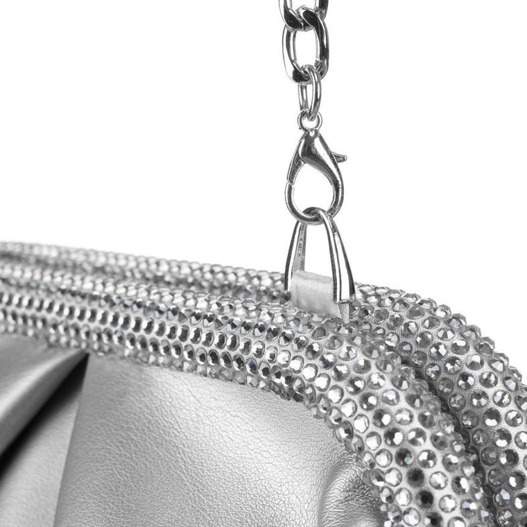 Torebka listonoszka, srebrna, skóra ekologiczna, Rovicky