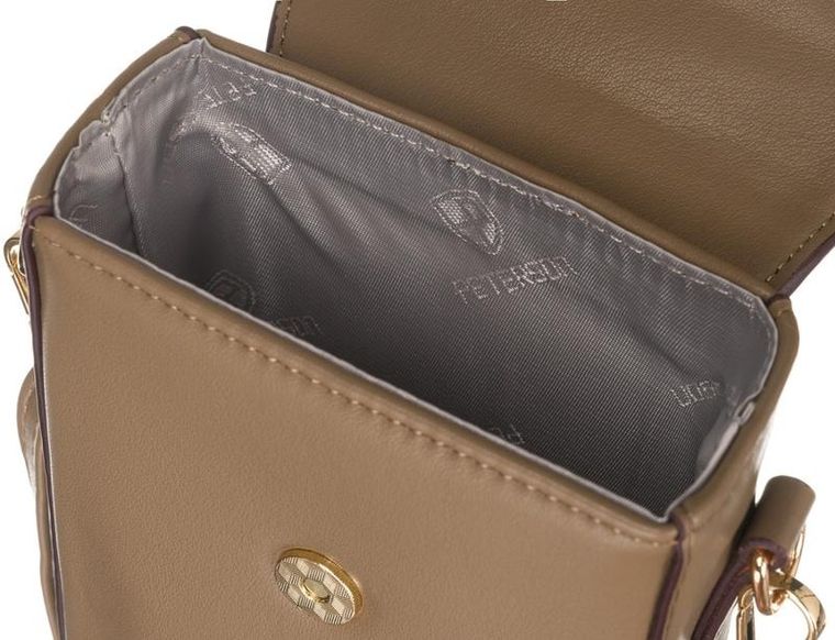 Torebka-portfel, beżowa, skóra ekologiczna, Peterson