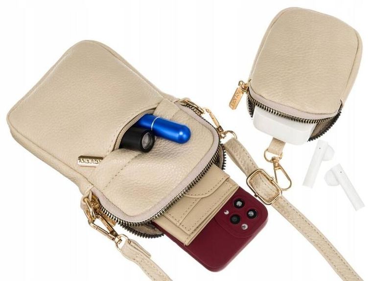 Torebka-portfel, beżowa, skóra ekologiczna, Rovicky