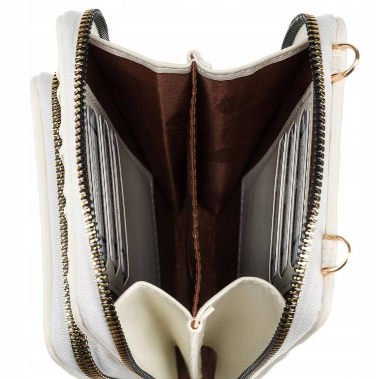 Torebka-portfel, biała, skóra ekologiczna, Rovicky