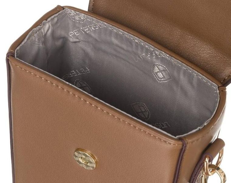 Torebka-portfel, brązowa, skóra ekologiczna, Peterson