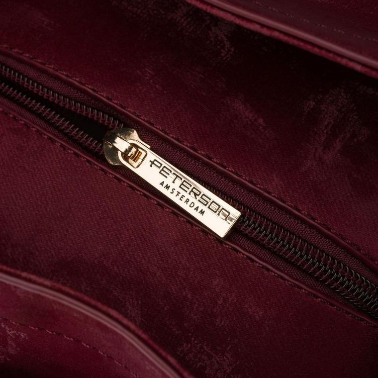 Torebka shopper, bordowa, skóra ekologiczna, Peterson