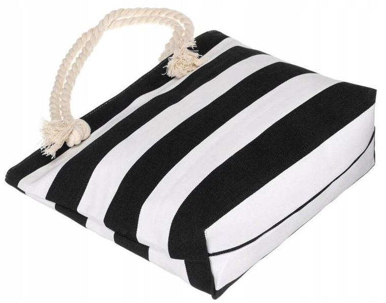Torebka shopper, czarna, plażowa