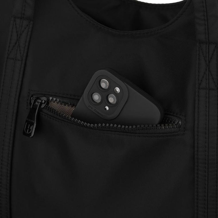 Torebka shopper, czarna, poliester, Peterson