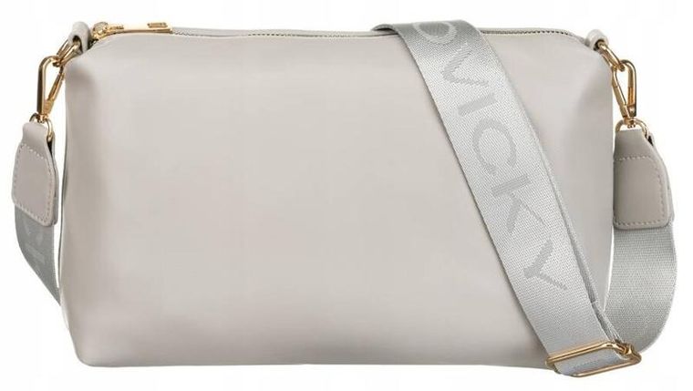 Torebka shopper, szara, 2w1, skóra ekologiczna, Rovicky