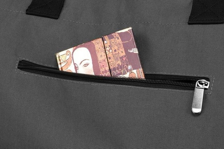 Torebka shopper, szara, materiałowa, Rovicky