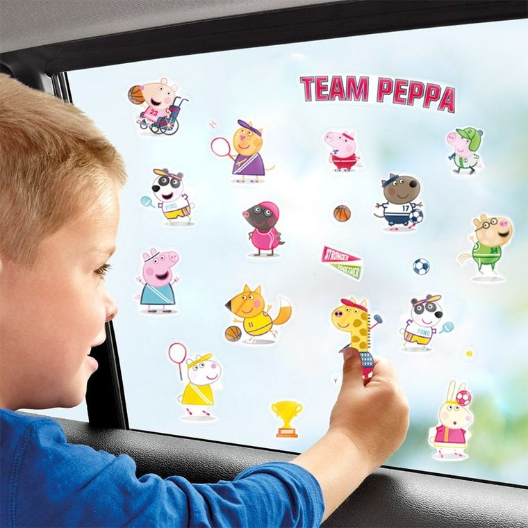 Totum, Świnka Peppa, naklejki na szybę, 70 elementów