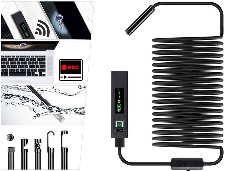 Tracer, HardWire, kamera endoskopowa, 5M 8MM LED WIFI